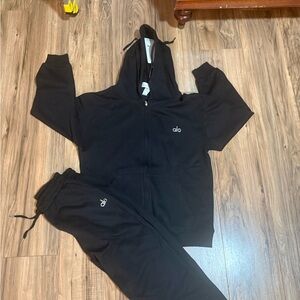 Alo Black Hoodie and Joggers Set